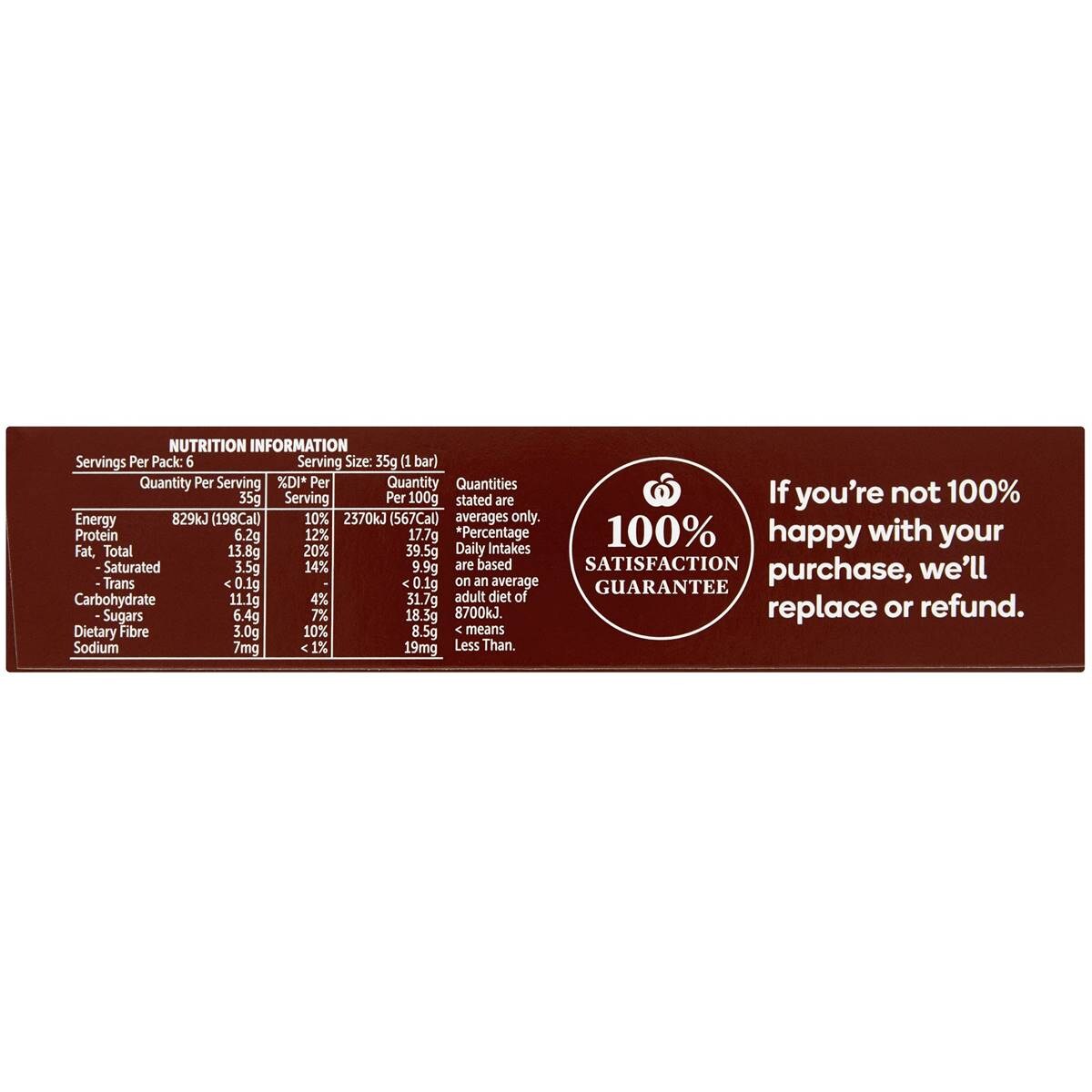 Woolworths Choc Peanut Nut Bars 210g Woolworths