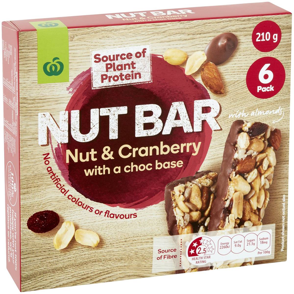 Woolworths Choc Almond & Cranberry Nut Bars 210g Woolworths