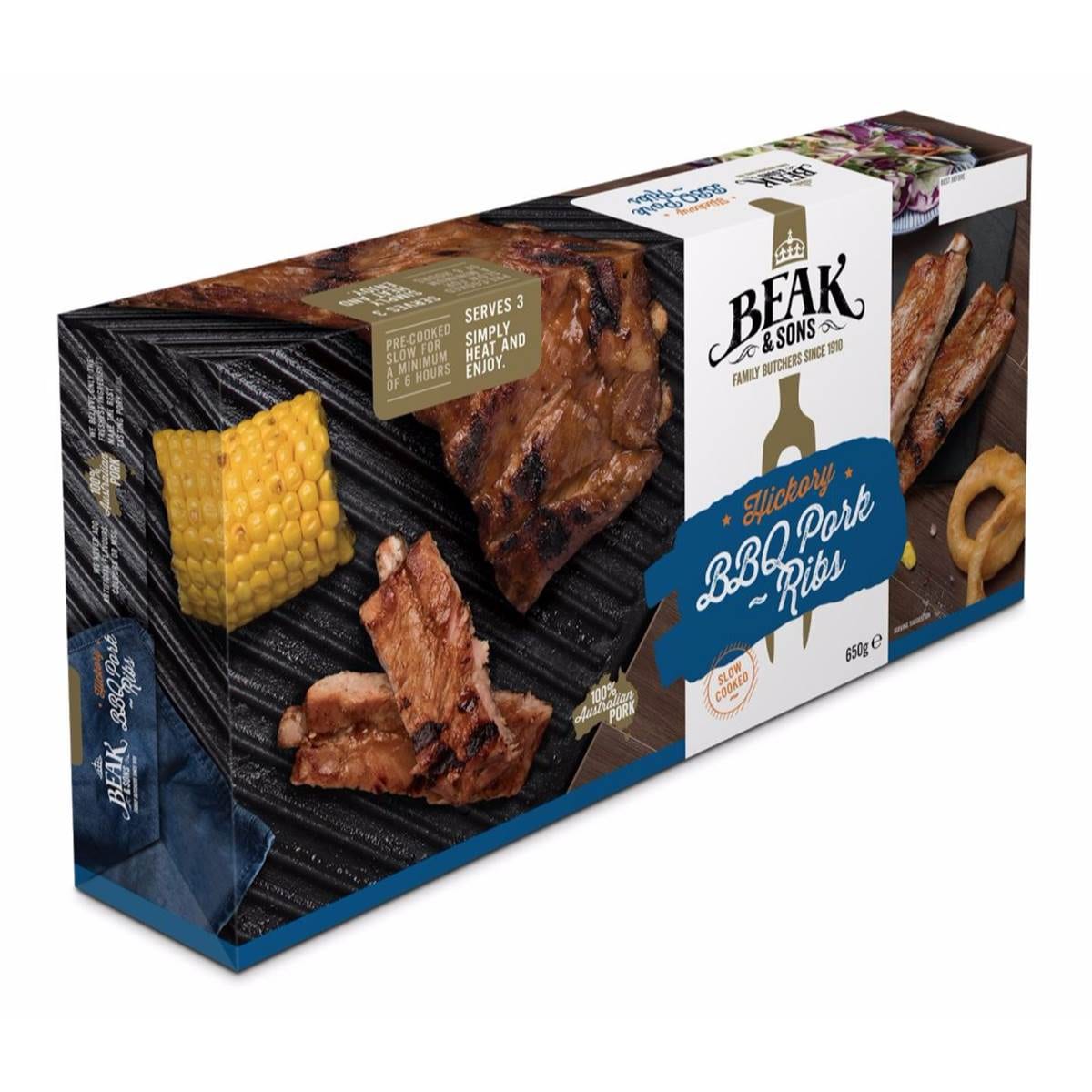 Beak & Sons Slow Cooked Bbq Pork Ribs 650g Woolworths