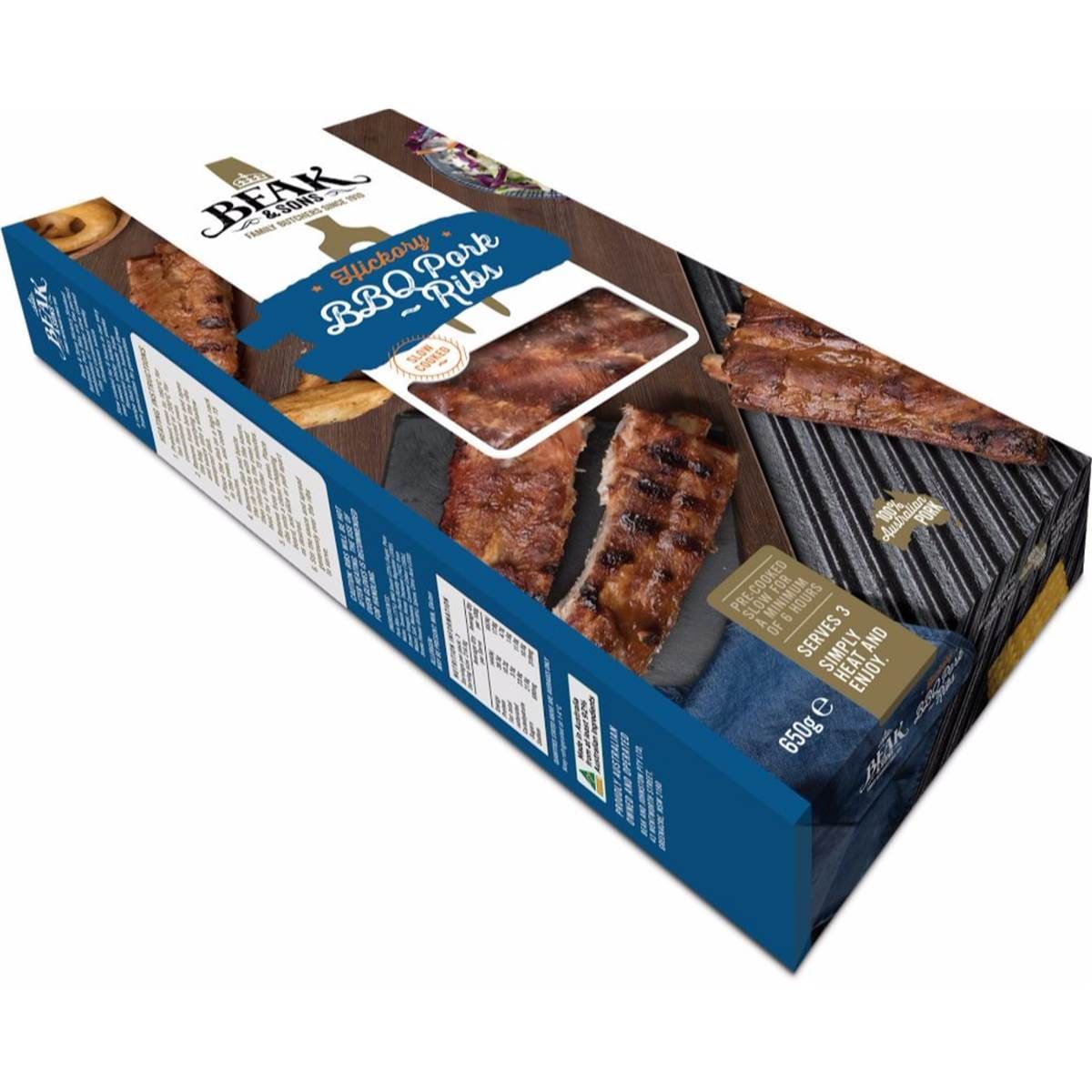 Beak & Sons Slow Cooked Bbq Pork Ribs 650g Woolworths