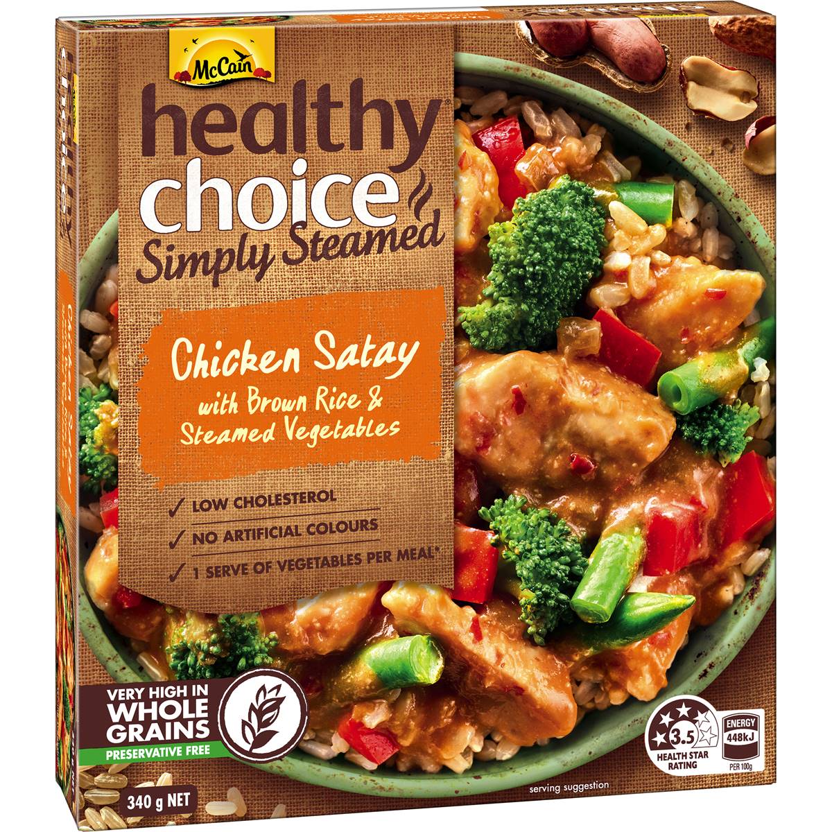 Mccain Satay Chicken With Brown Rice Healthy Choice Frozen Meal 340g ...