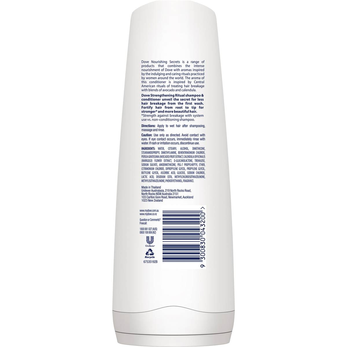 Dove Conditioner Nourishing Secrets Strengthening Ritual 320ml Woolworths