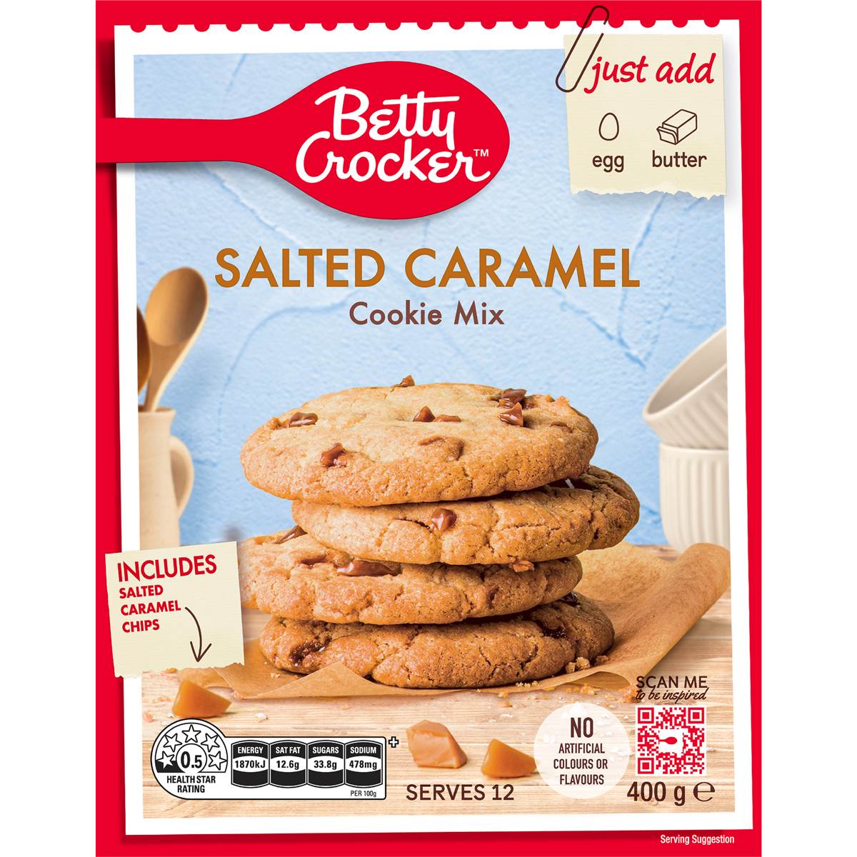 Betty Crocker Salted Caramel Cookie Mix Limited Edition 400g | Woolworths