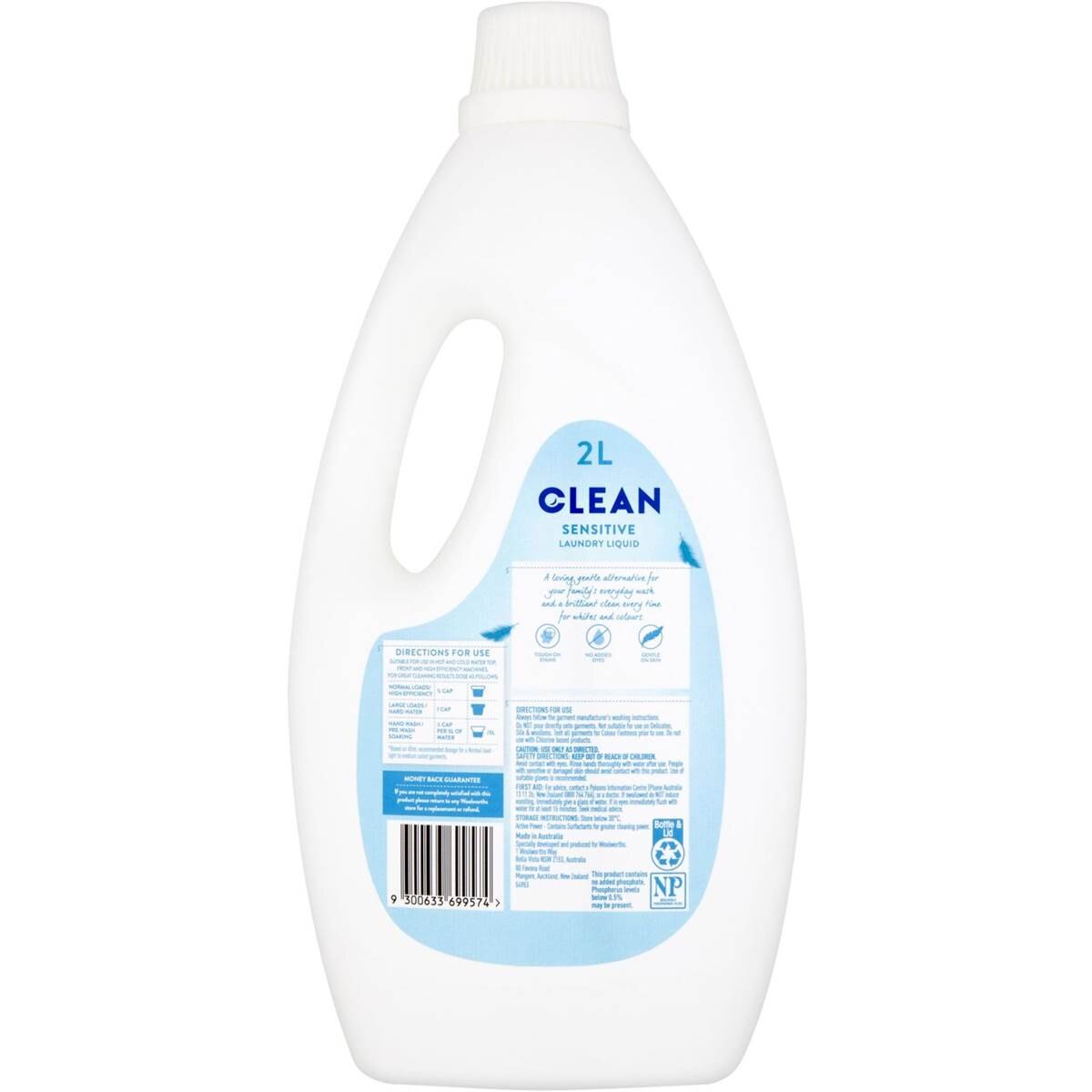 Clean Laundry Liquid Sensitive 2l Woolworths