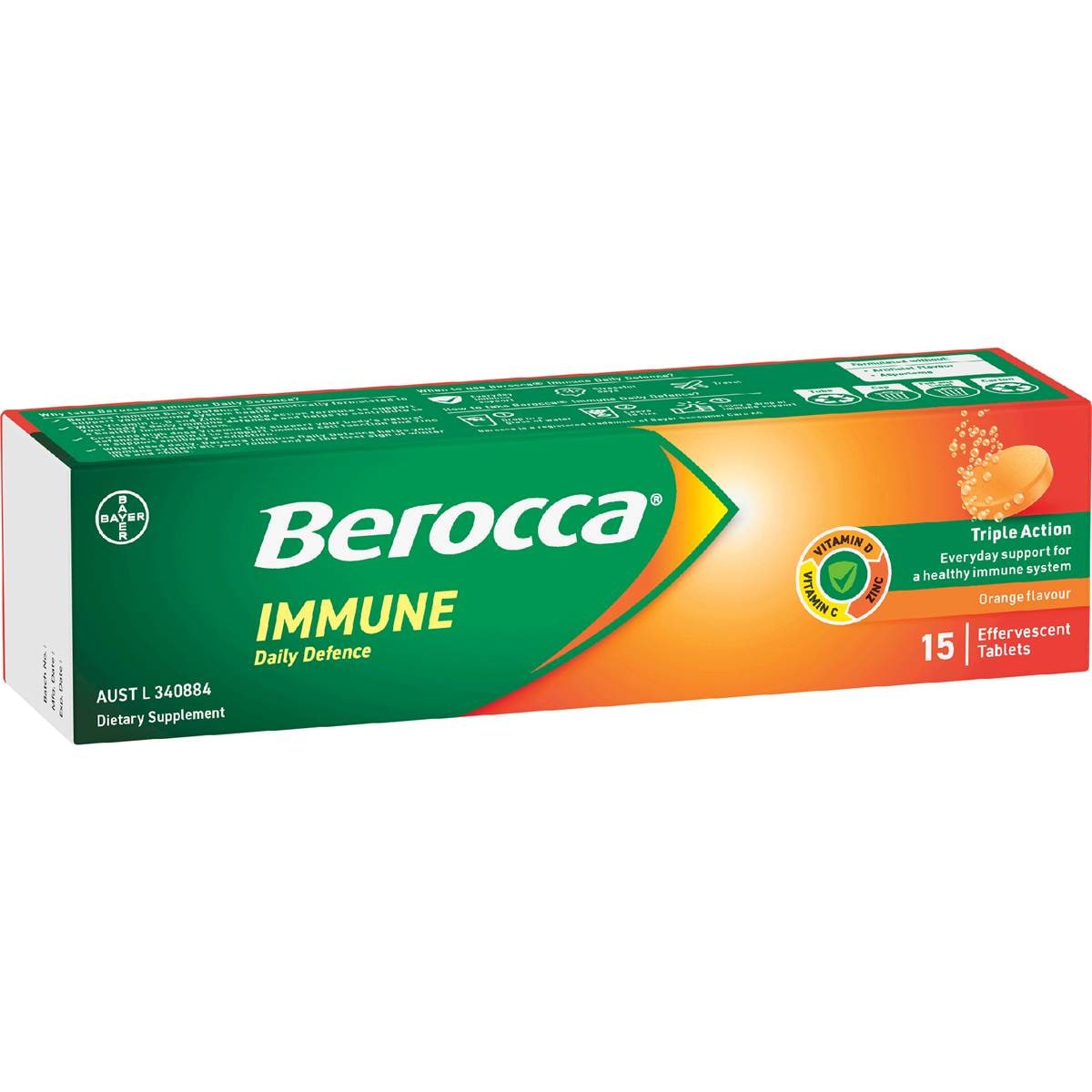Berocca Immune Daily Defence Effervescent Tablets 15 pack