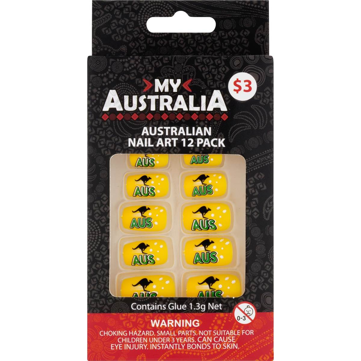 Australia Day Stick On Nails Assorted 12 Pack Woolworths