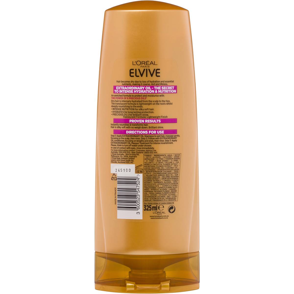 L'oreal Paris Elvive Extraordinary Oil Conditioner 325ml Woolworths