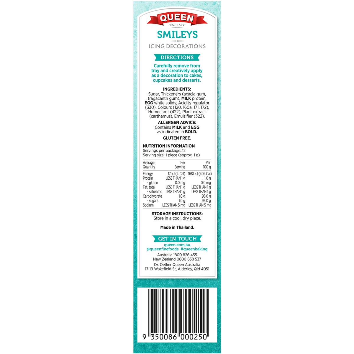 Queen Smiley Icing Decorations 12 Pack Woolworths