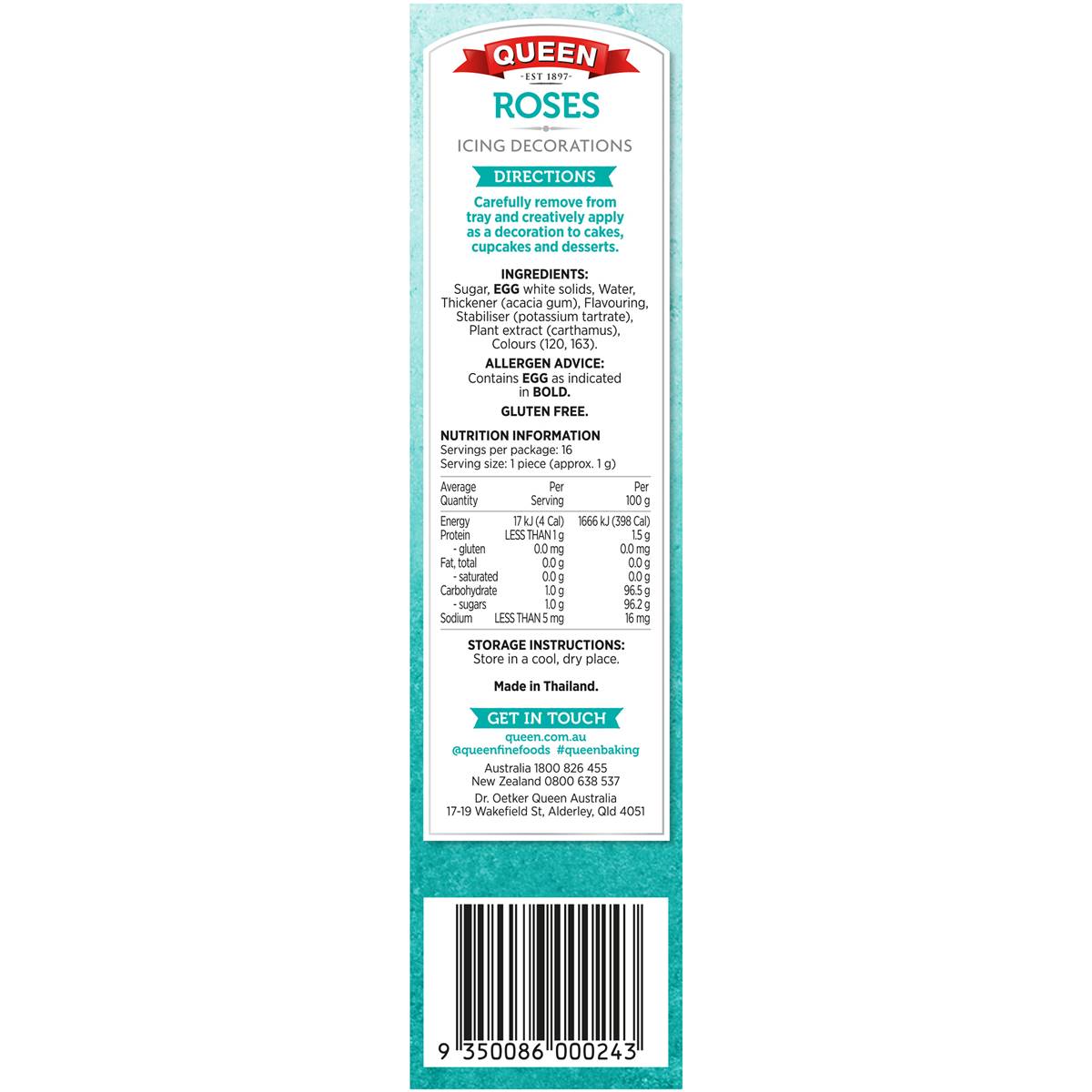 Queen Roses Icing Decorations 16 Pack Woolworths