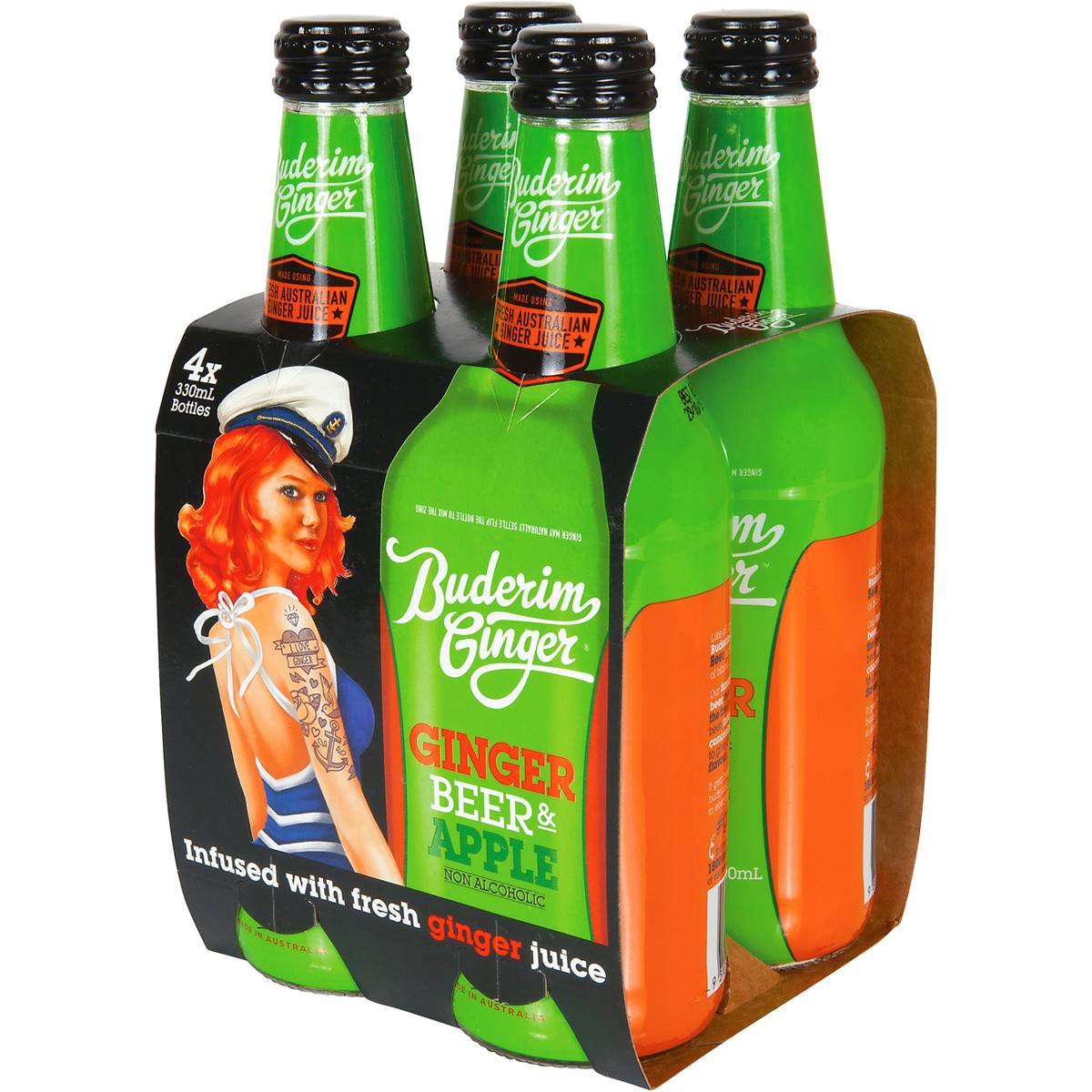 Buderim Ginger Beer Apple 4x330ml Woolworths