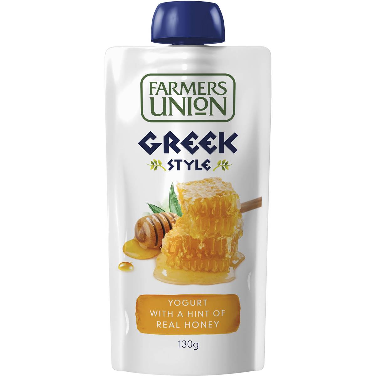 Farmers Union Greek Style Yogurt Pouch Hint Of Real Honey 130g Woolworths