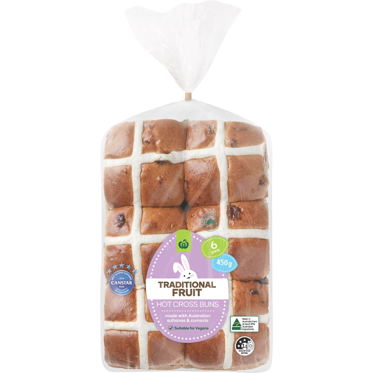 Woolworths Traditional Hot Cross Buns 6 Pack Woolworths