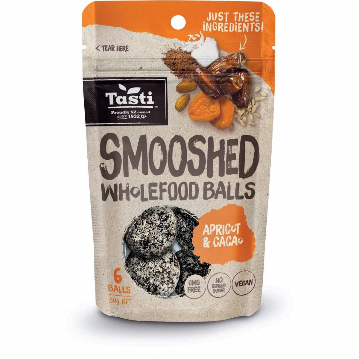 Tasti Smooshed Apricot & Cacao Snack