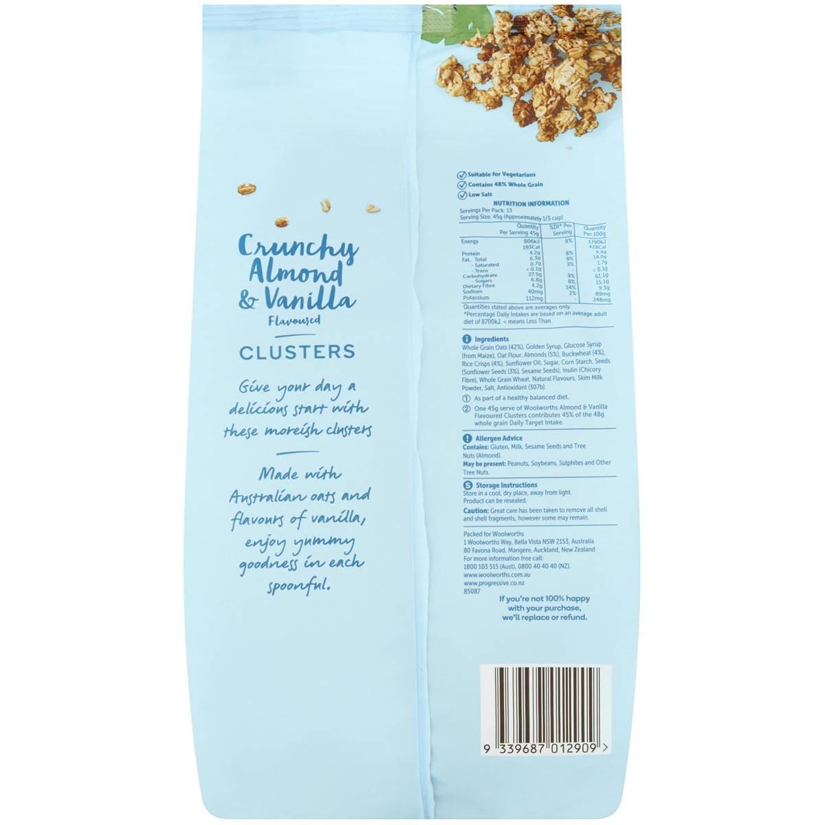Woolworths Almond & Vanilla Clusters 600g Woolworths
