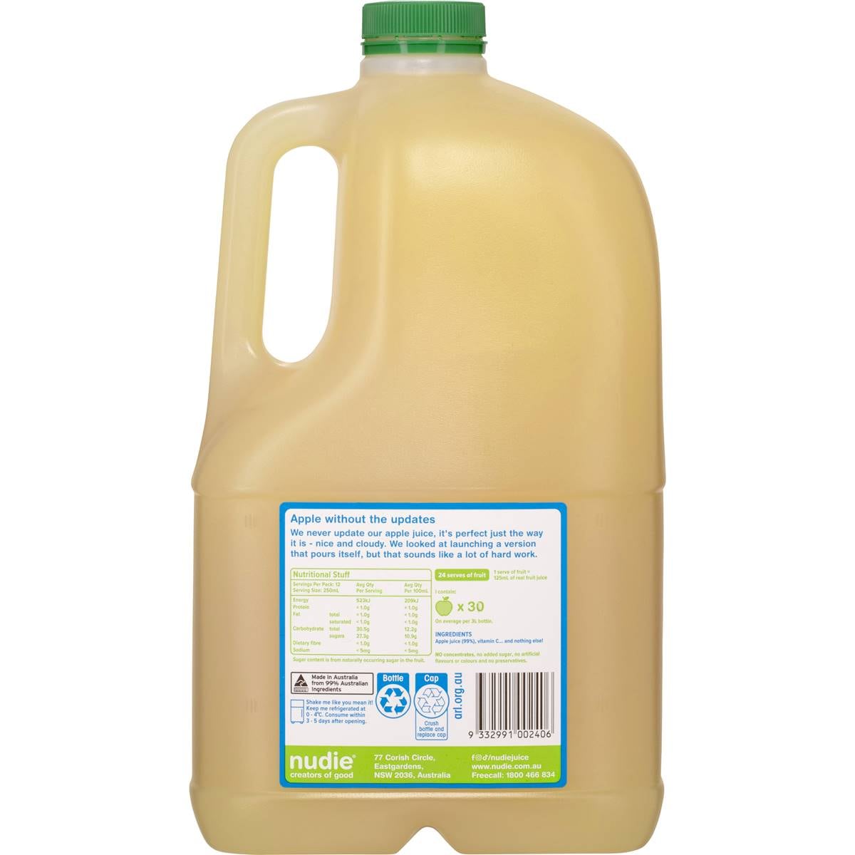 Nudie Nothing But Apples Cloudy Juice 3L Woolworths