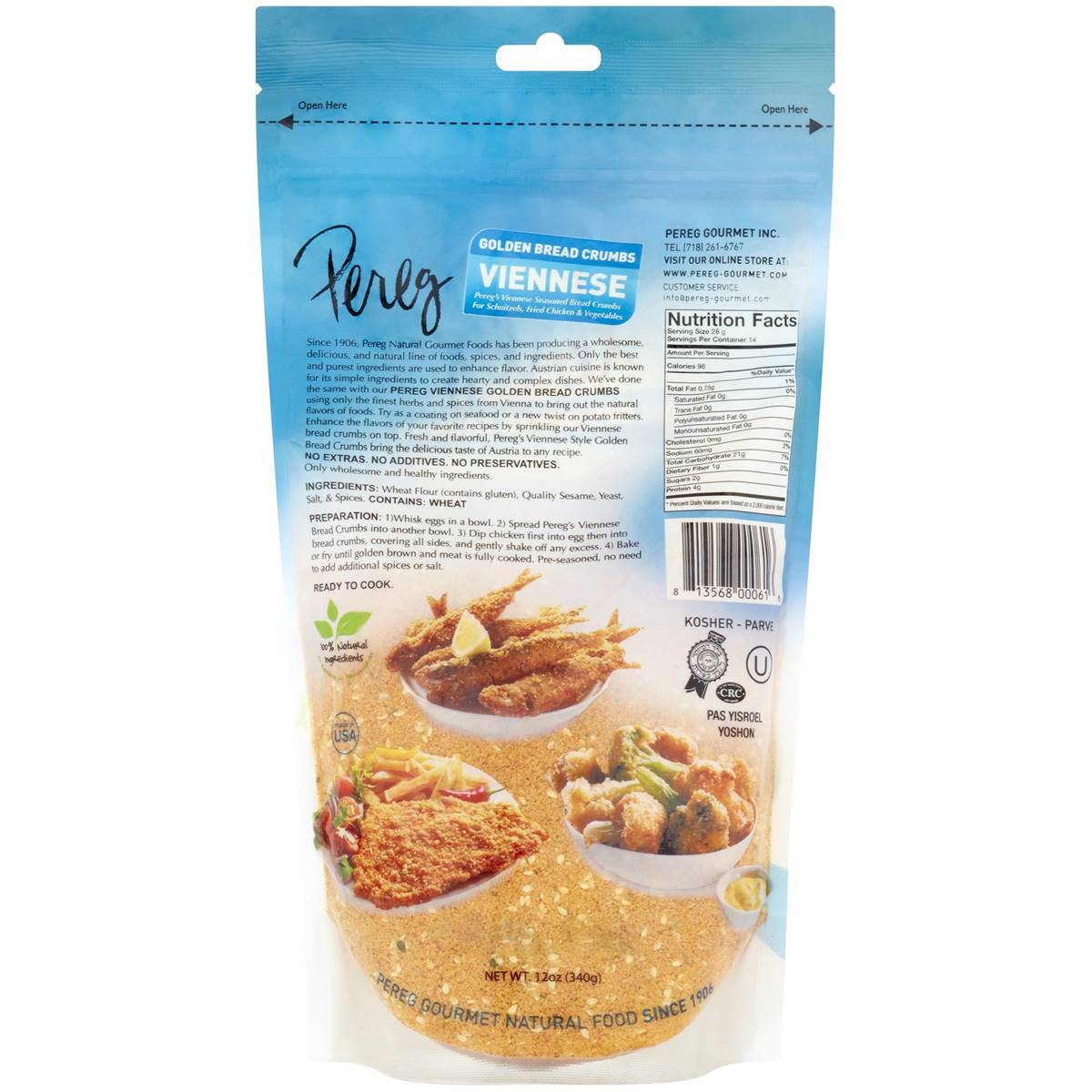 Pereg Seasoned Bread Crumbs Viennese 340g Woolworths