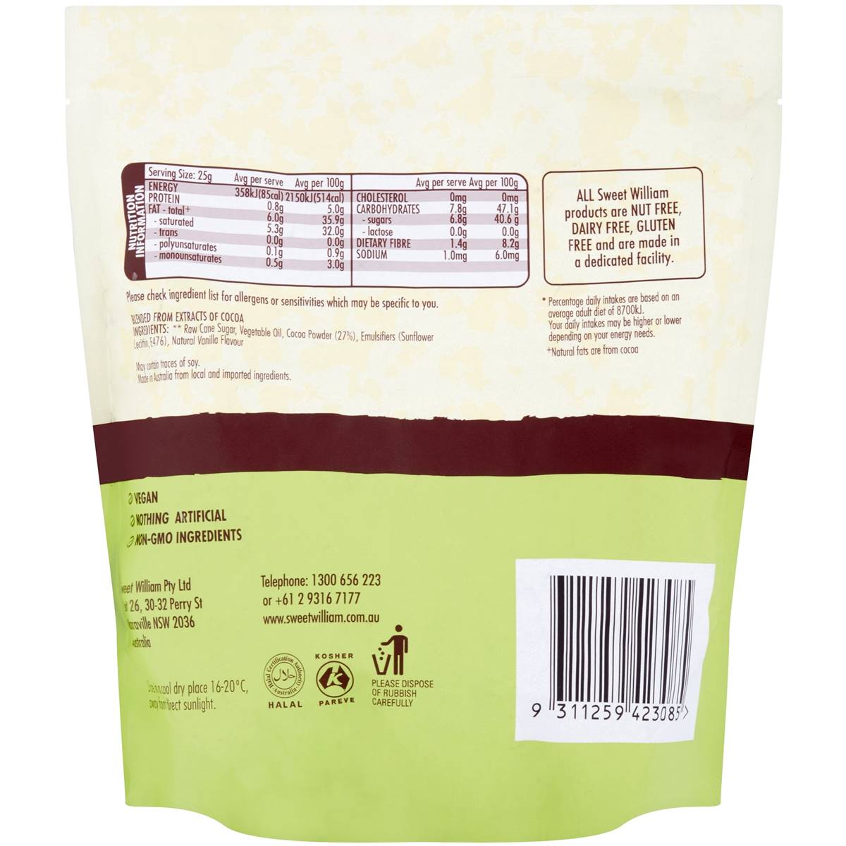 Sweet William Dark Baking Buttons Baking Buttons 300g Woolworths