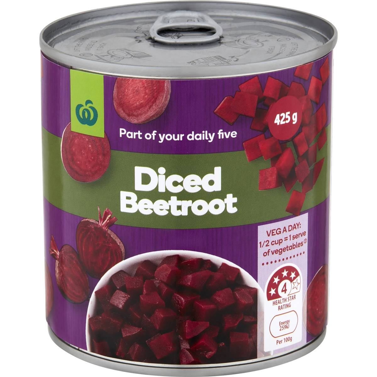 Woolworths Canned Diced Beetroot 425g Woolworths