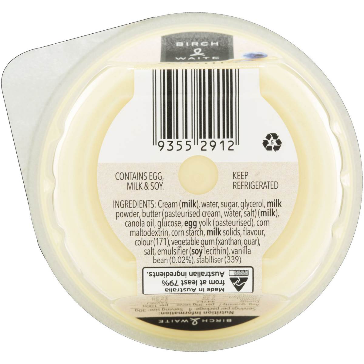 Birch & Waite Vanilla Anglaise Dessert Sauce 120g Woolworths