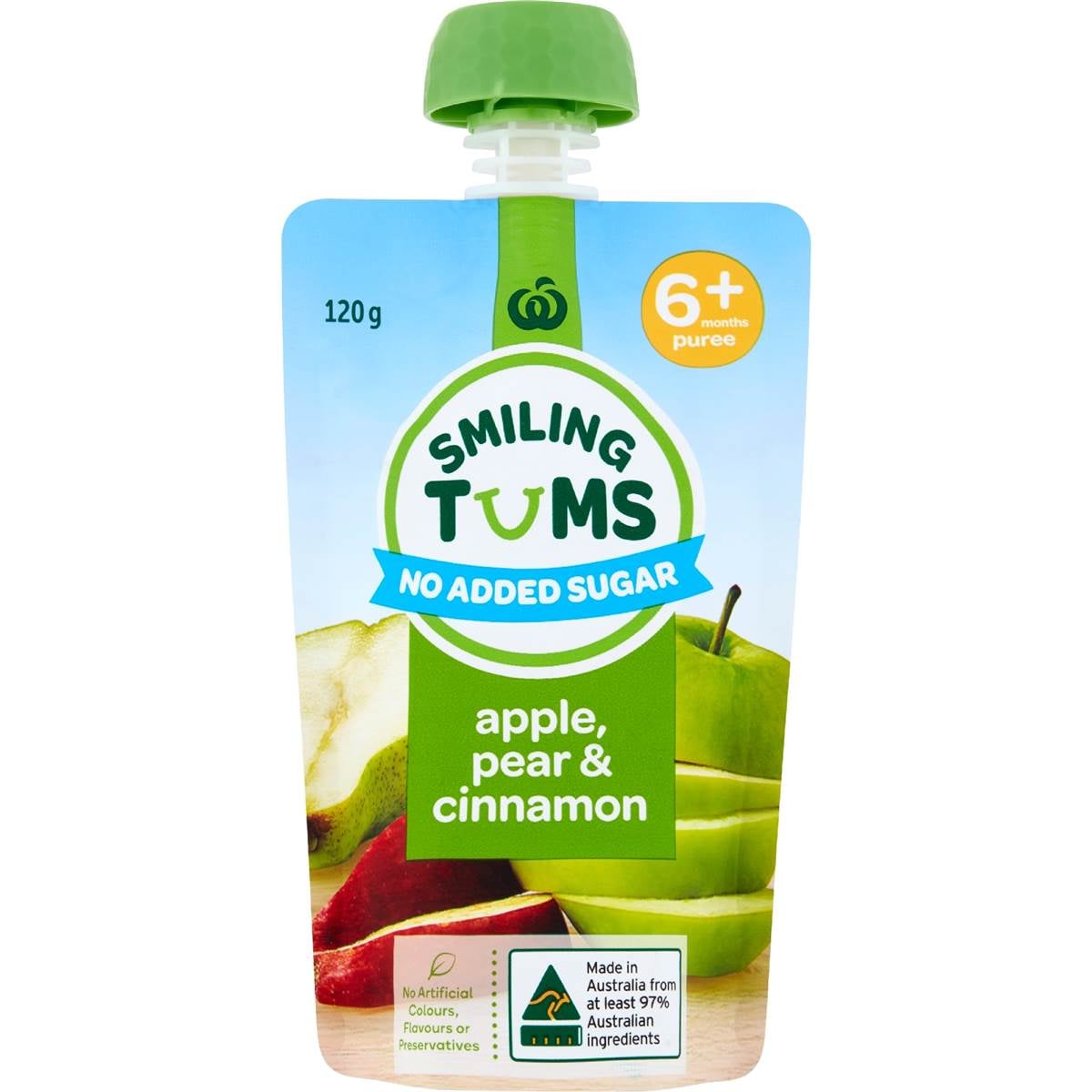 Woolworths Smiling Tums Apple Pear & Cinnamon 120g Woolworths