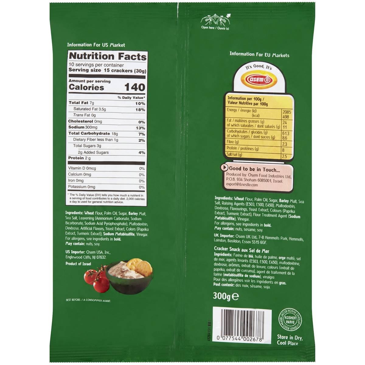 Osem Sea Salt Cracker Snacks 300g Woolworths