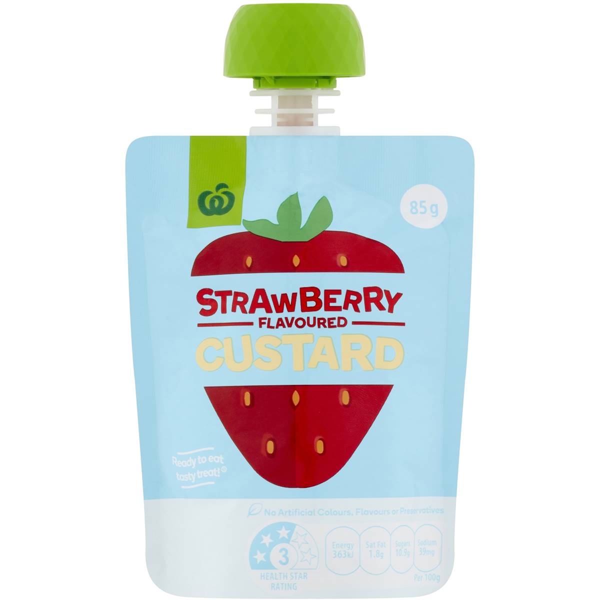 Woolworths Strawberry Flavoured Custard 85g Woolworths