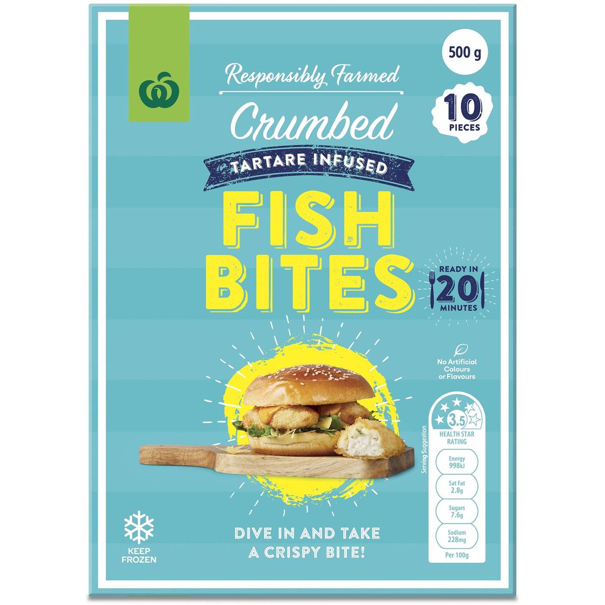 Woolworths Crumbed Tartare Infused Fish Bites 10pk 500g Woolworths