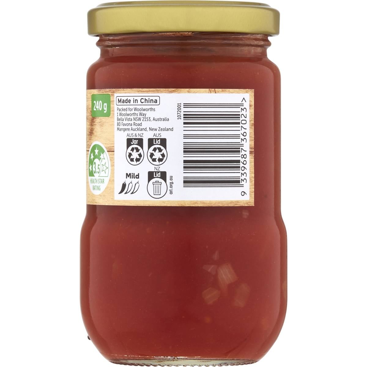 Woolworths Taco Sauce Mild 240g Woolworths