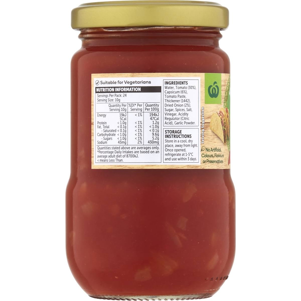 Woolworths Taco Sauce Mild 240g Woolworths