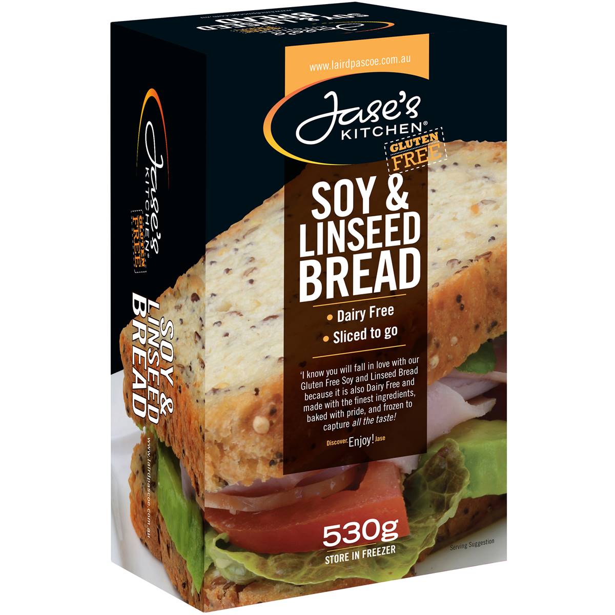 Jase's Kitchen Gluten Free Soy & Linseed Bread 530g Woolworths