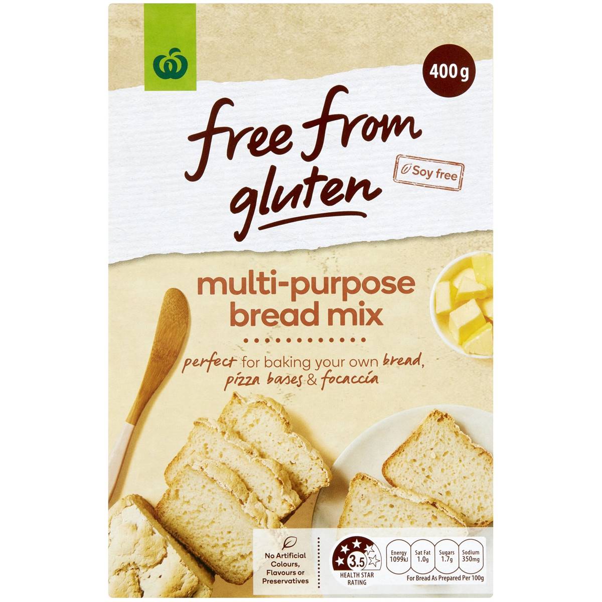 Woolworths Free From Gluten Multipurpose Bread Mix 400g Woolworths