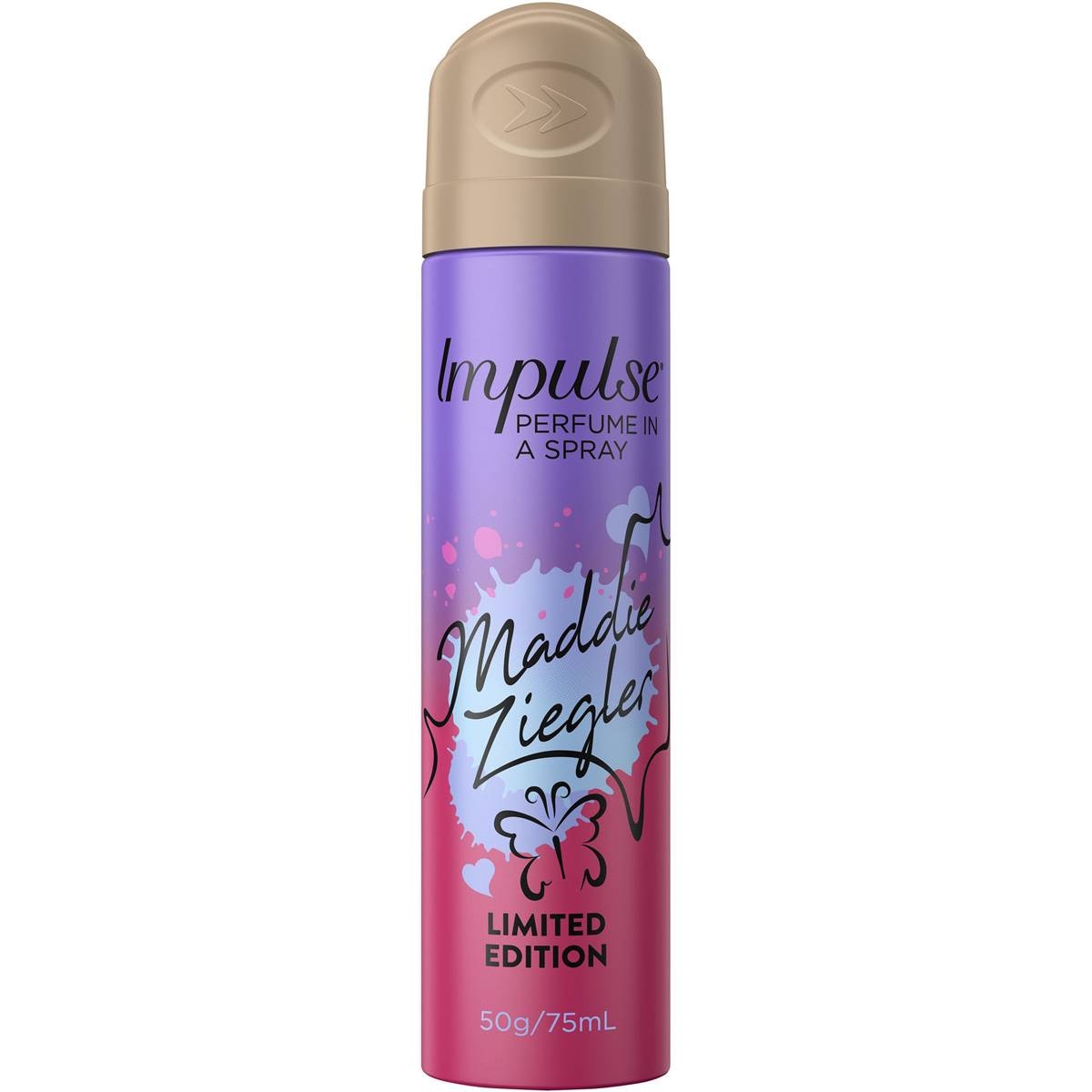 Impulse Body Spray Aerosol Deodorant Limited Edition Maddie Ziegler