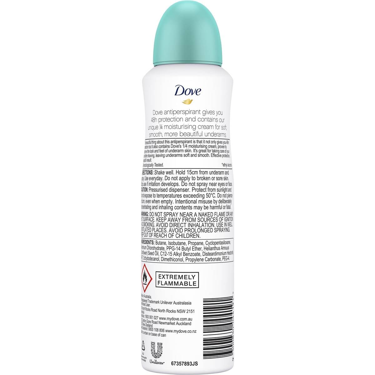 Dove Women Antiperspirant Aerosol Deodorant Sensitive 169ml Woolworths