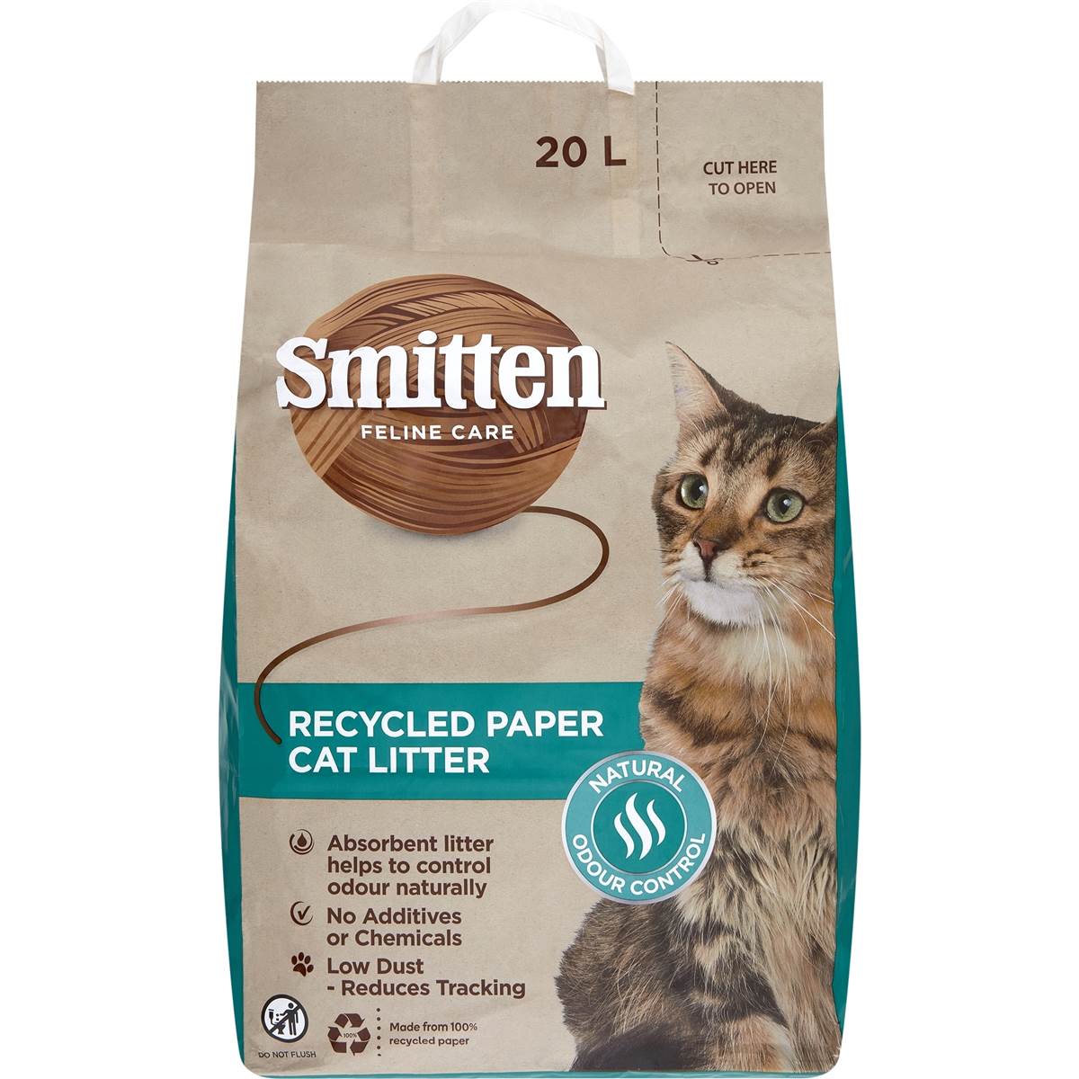 Smitten Recycled Paper Cat Litter 20l Woolworths