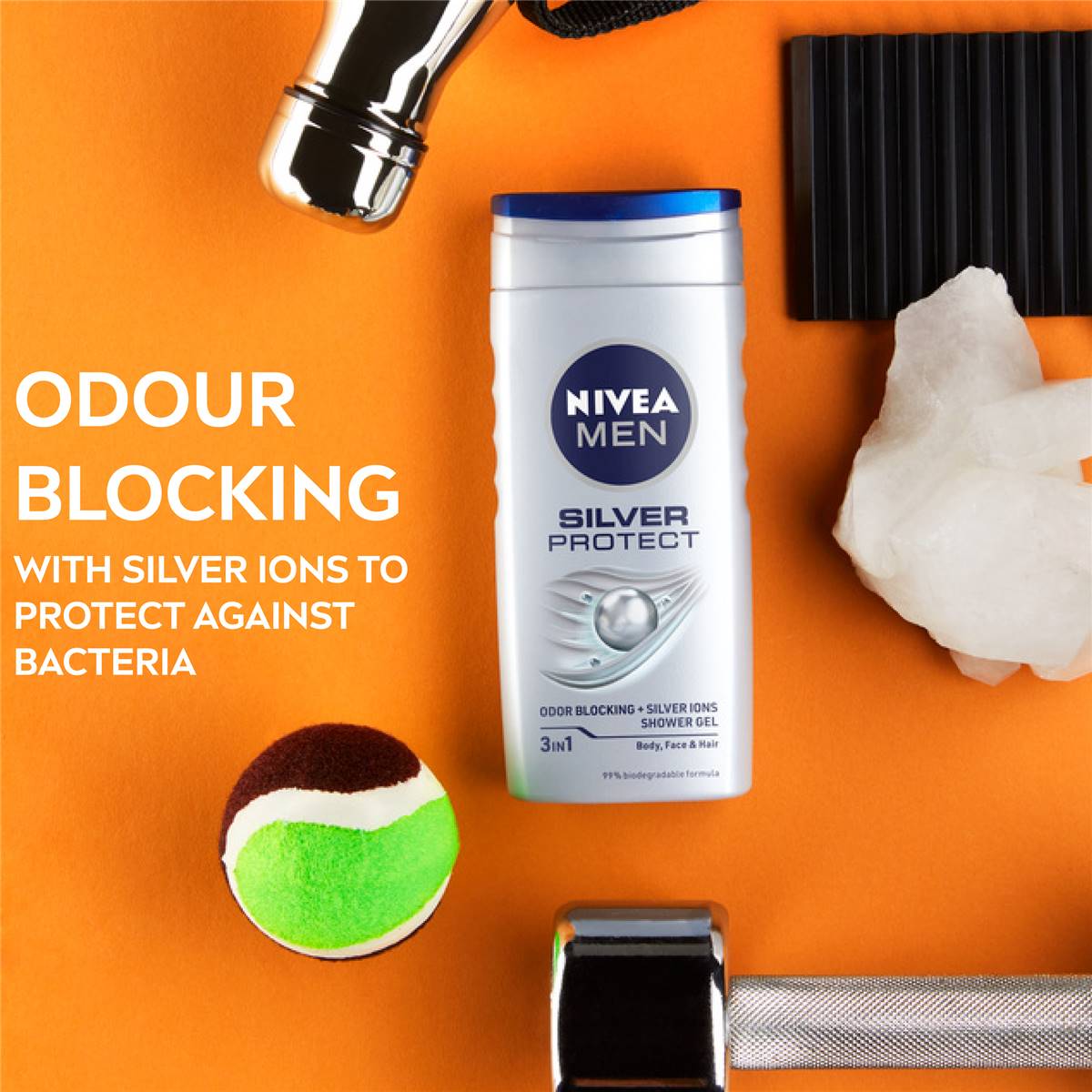 Nivea Men Silver 3 In 1 Shower Gel & Body Wash 500ml Woolworths