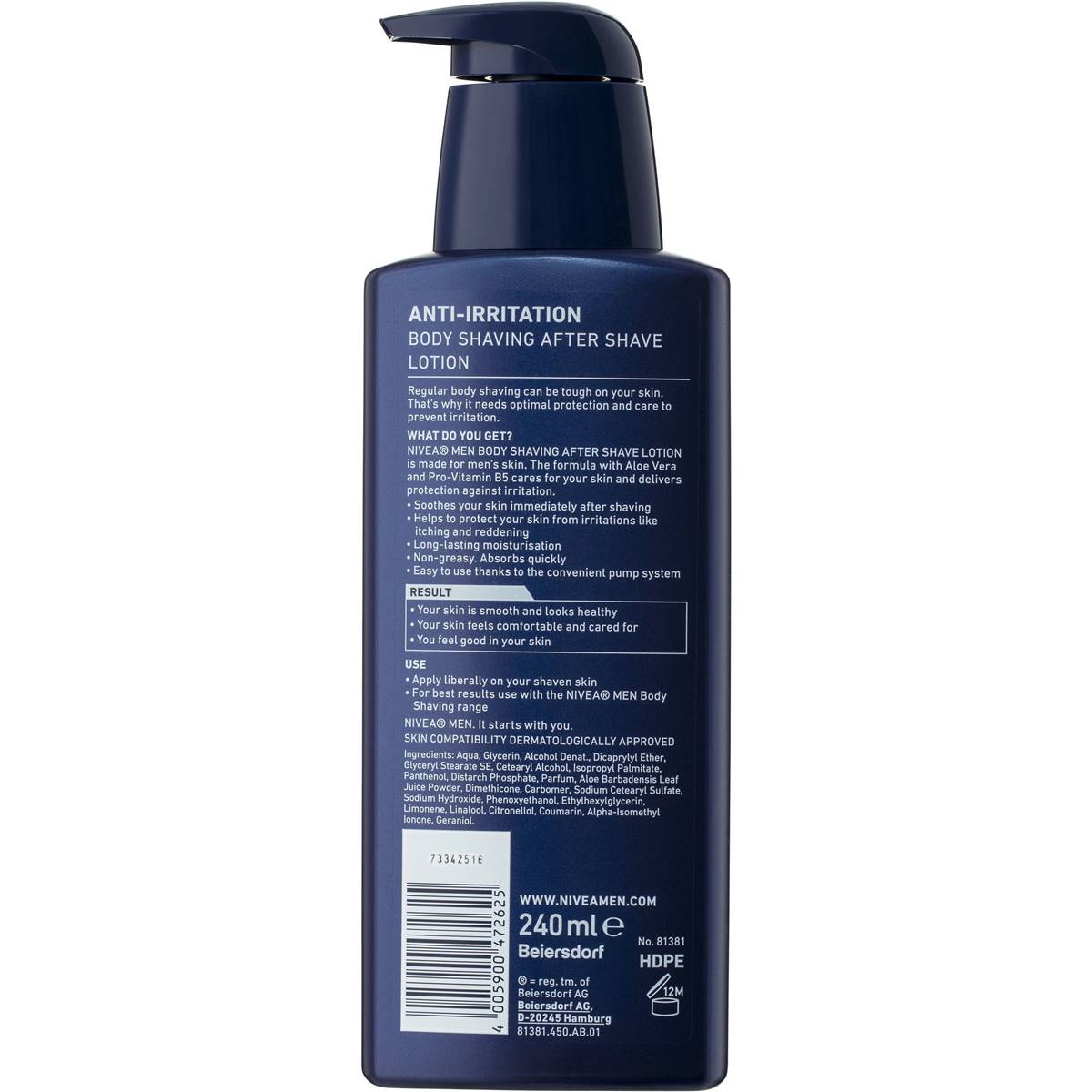 Nivea Men After Shave Lotion Sensitive Body 240ml Woolworths