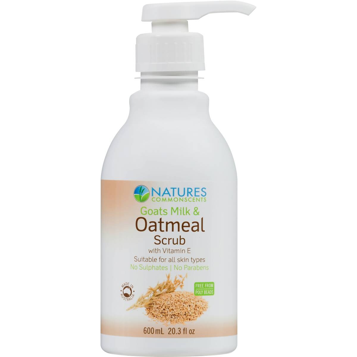 Natures Commonscents Goats Milk Oatmeal Scrub 600ml Woolworths