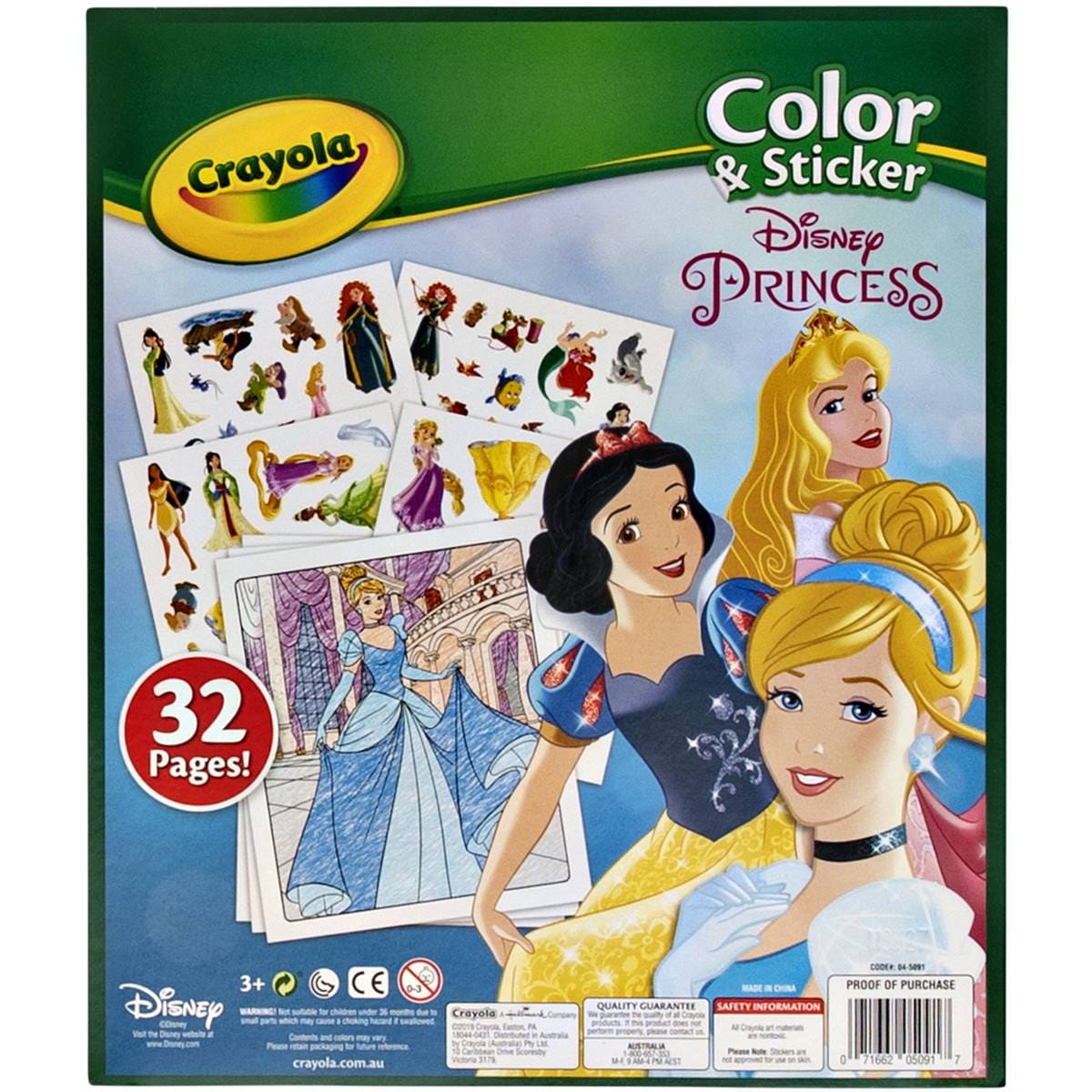 Crayola Color Sticker Disney Princess Each | Woolworths