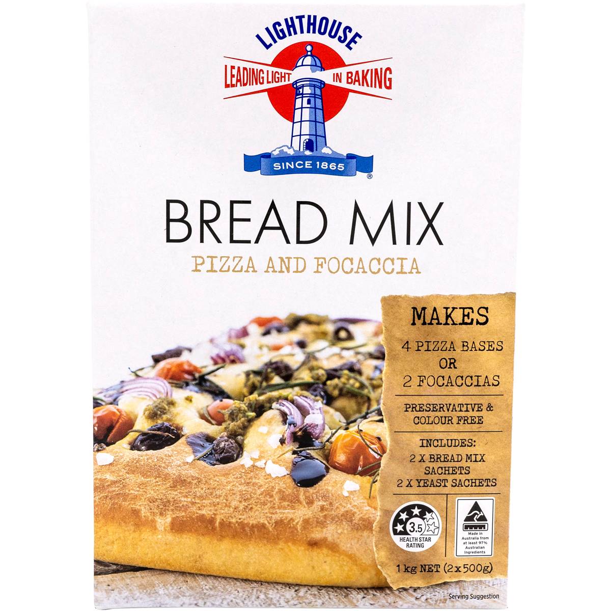 Lighthouse Pizza & Focaccia Bread Mix 1kg 