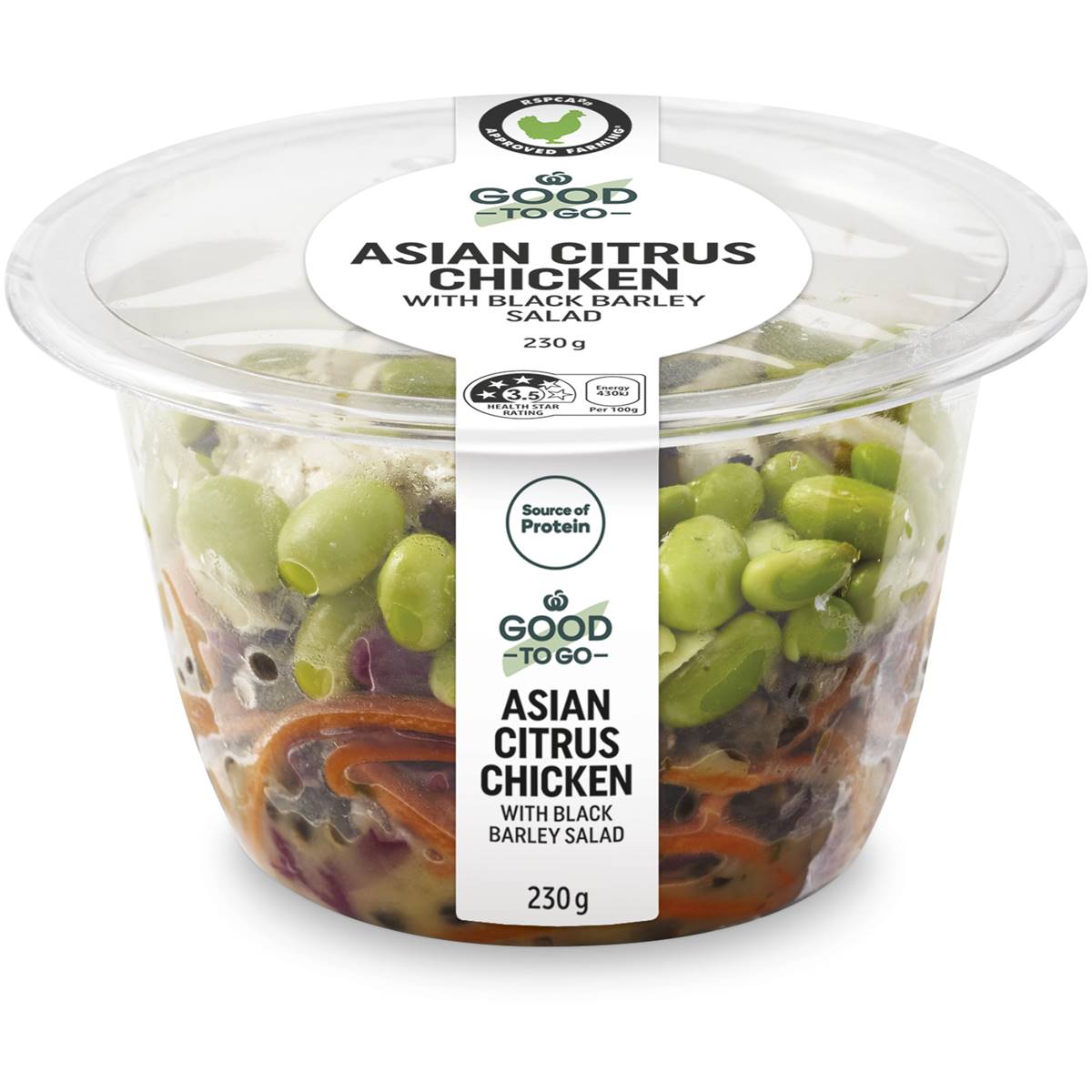 Woolworths Good To Go Asian Citrus Chicken & Black Barley Salad 230g