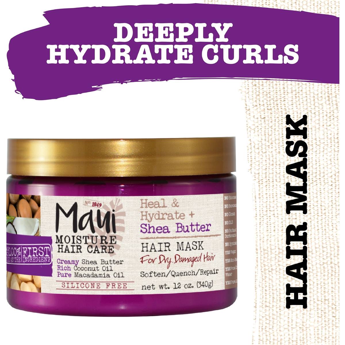 Maui Moisture Heal & Hydrate Shea Butter Hair Mask For Damaged Hair