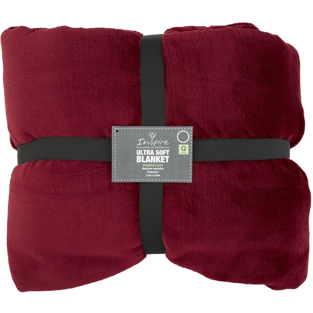 Inspire Ultra Soft Blanket Qb Plum Each Woolworths