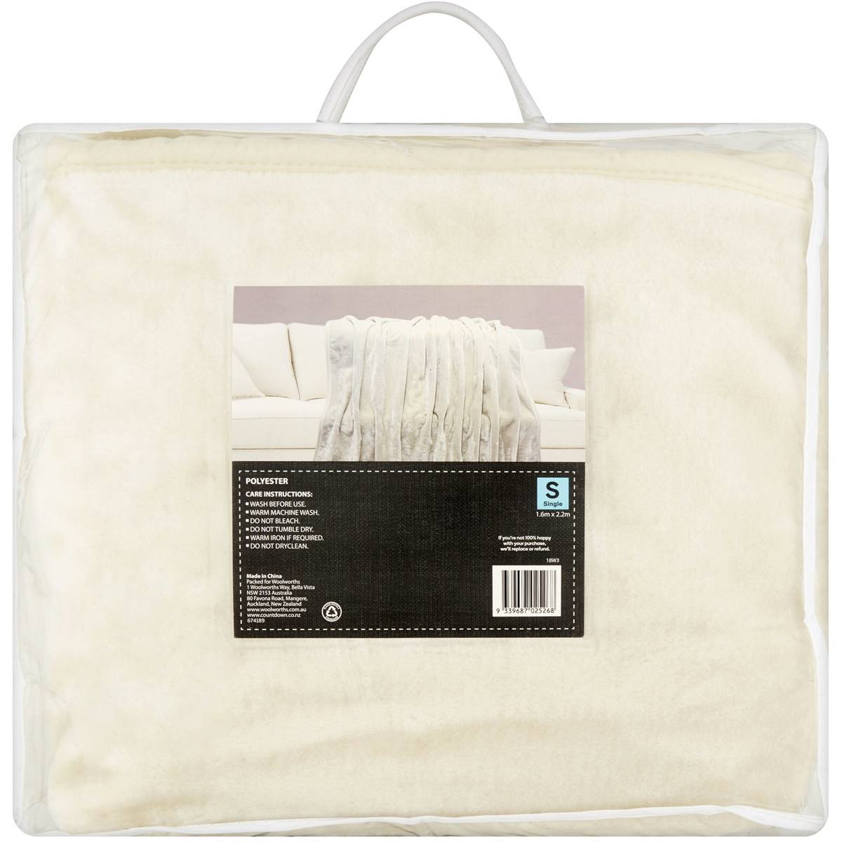 Inspire Faux Mink Blanket Sb Cream Each Woolworths