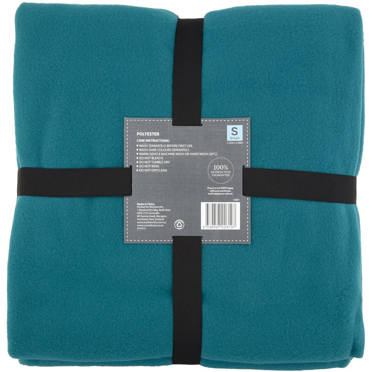 Inspire Fleece Blanket Sb Pine & Teal 2 Pack Woolworths