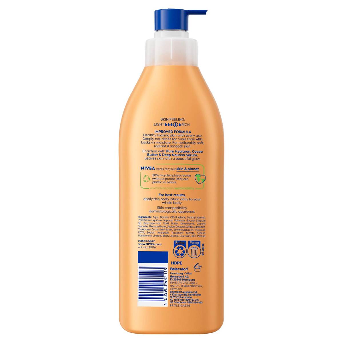 Nivea Cocoa Butter Body Lotion 48 Hour Deep Moisturiser 400ml Woolworths nivea-cocoa-butter-body-lotion-48-hour-deep-moisturiser-400ml-woolworths
