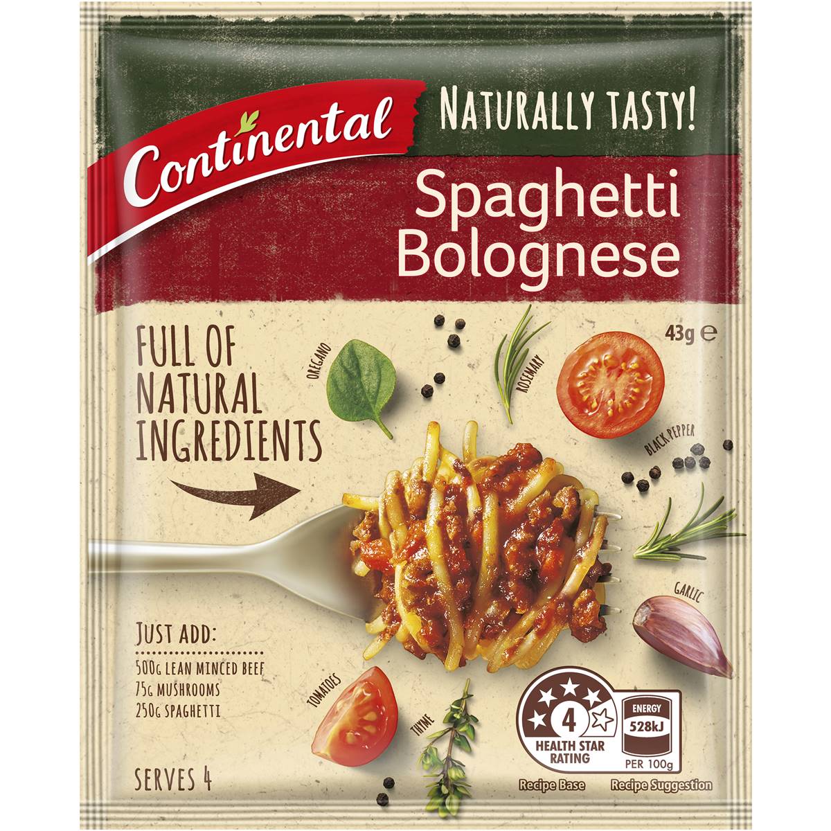 Continental Naturally Tasty Recipe Base Spaghetti Bolognese