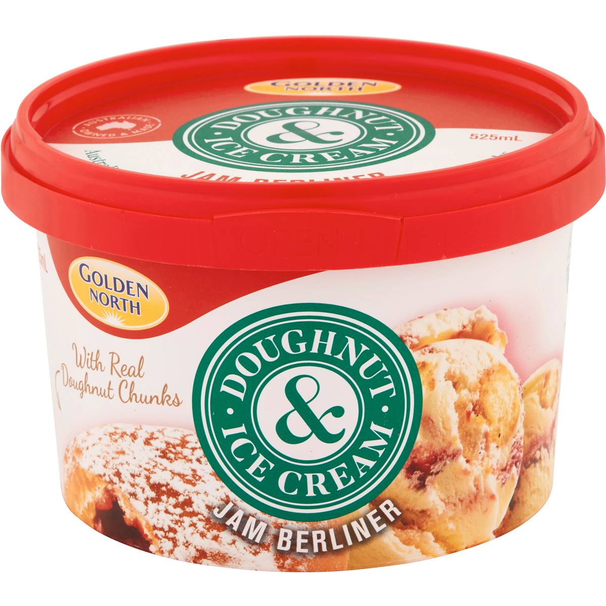 Golden North Jam Berliner Doughnut Ice Cream 525ml Woolworths