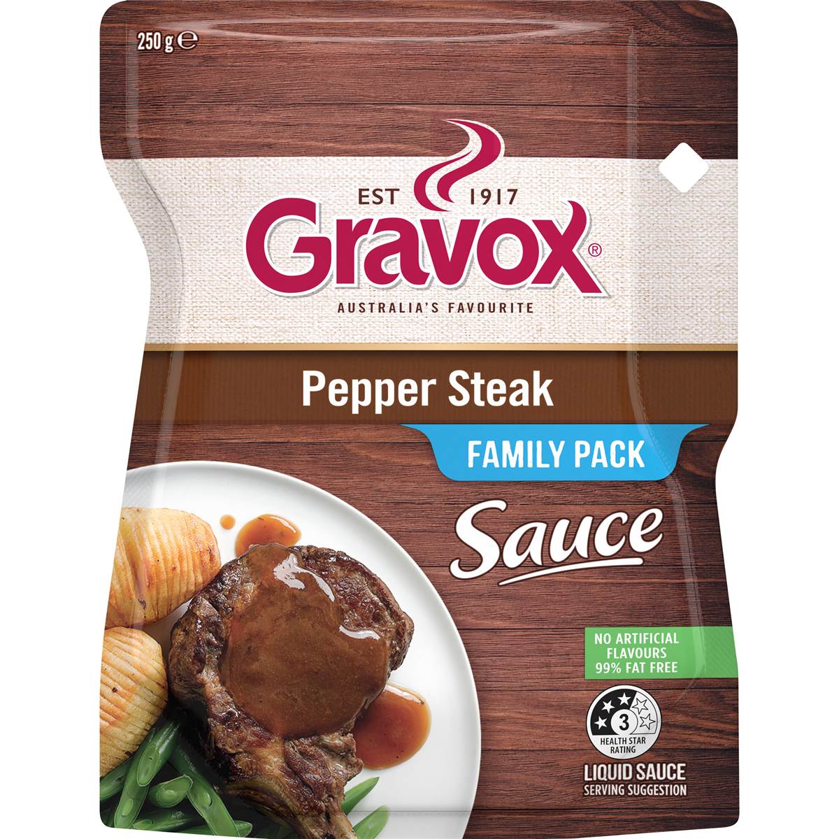 Gravox Pepper Steak Sauce Family Pack Liquid Pouch 250g Woolworths