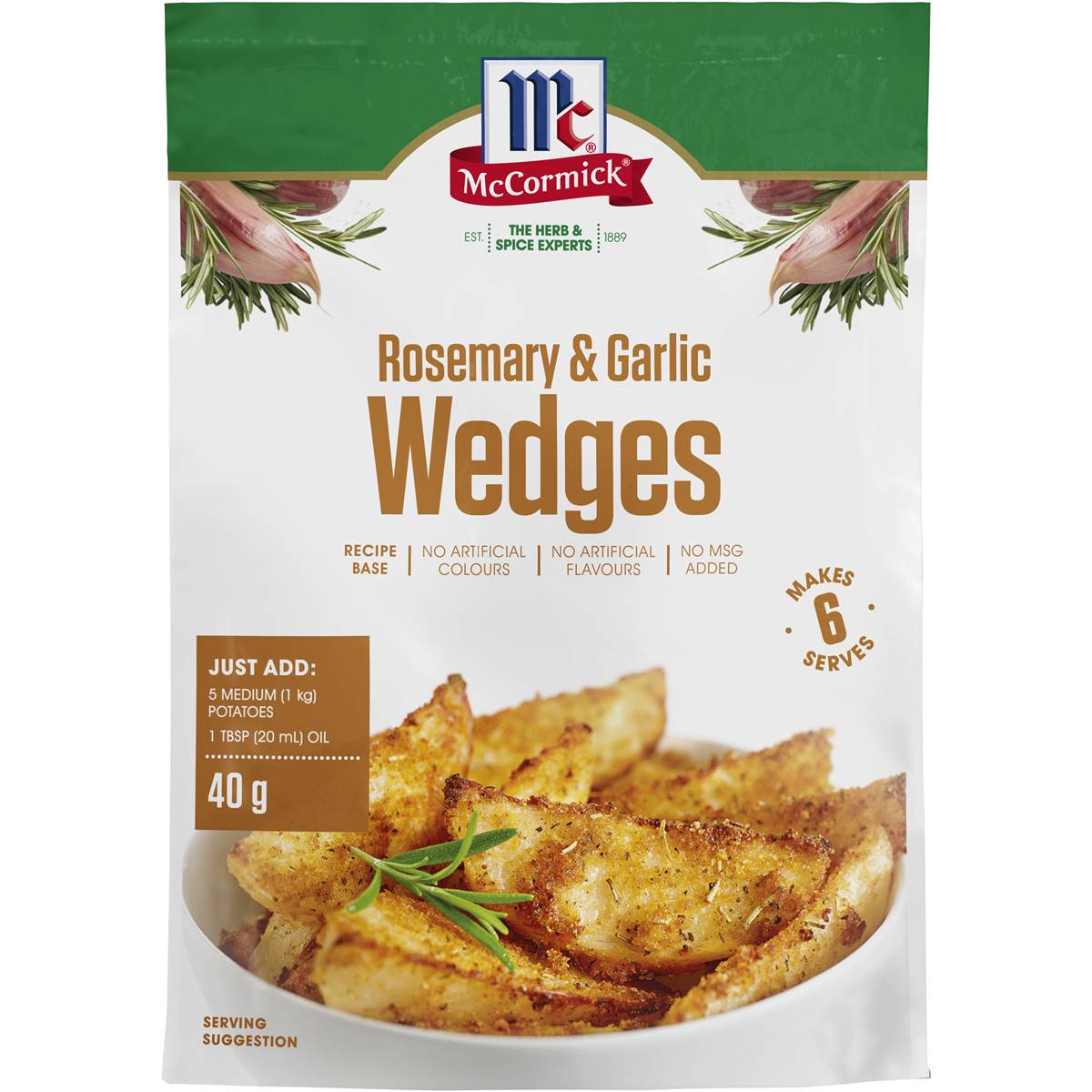 Mccormicks Rosemary & Garlic Wedges 40g Woolworths