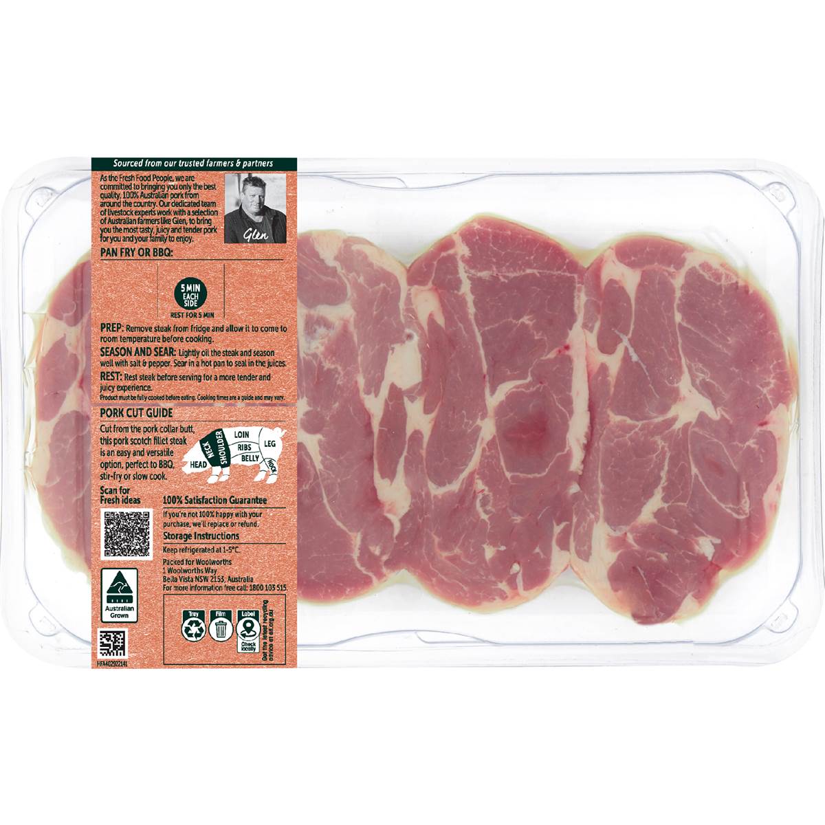 Woolworths Scotch Fillet Pork 600g Woolworths